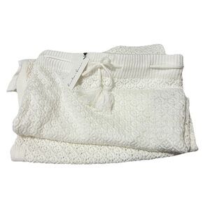 Hunter & Brown‎ Womens Crochet Maxi Skirt White Slit Straight Lined Boho NWT Med